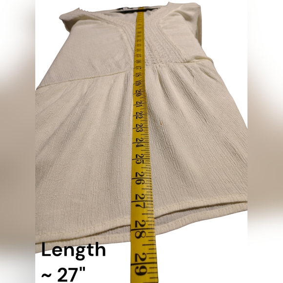 Boho Ivory Tunic 3X Flowy Lace Crochet Blouse Plus Size - Picture 7 of 9